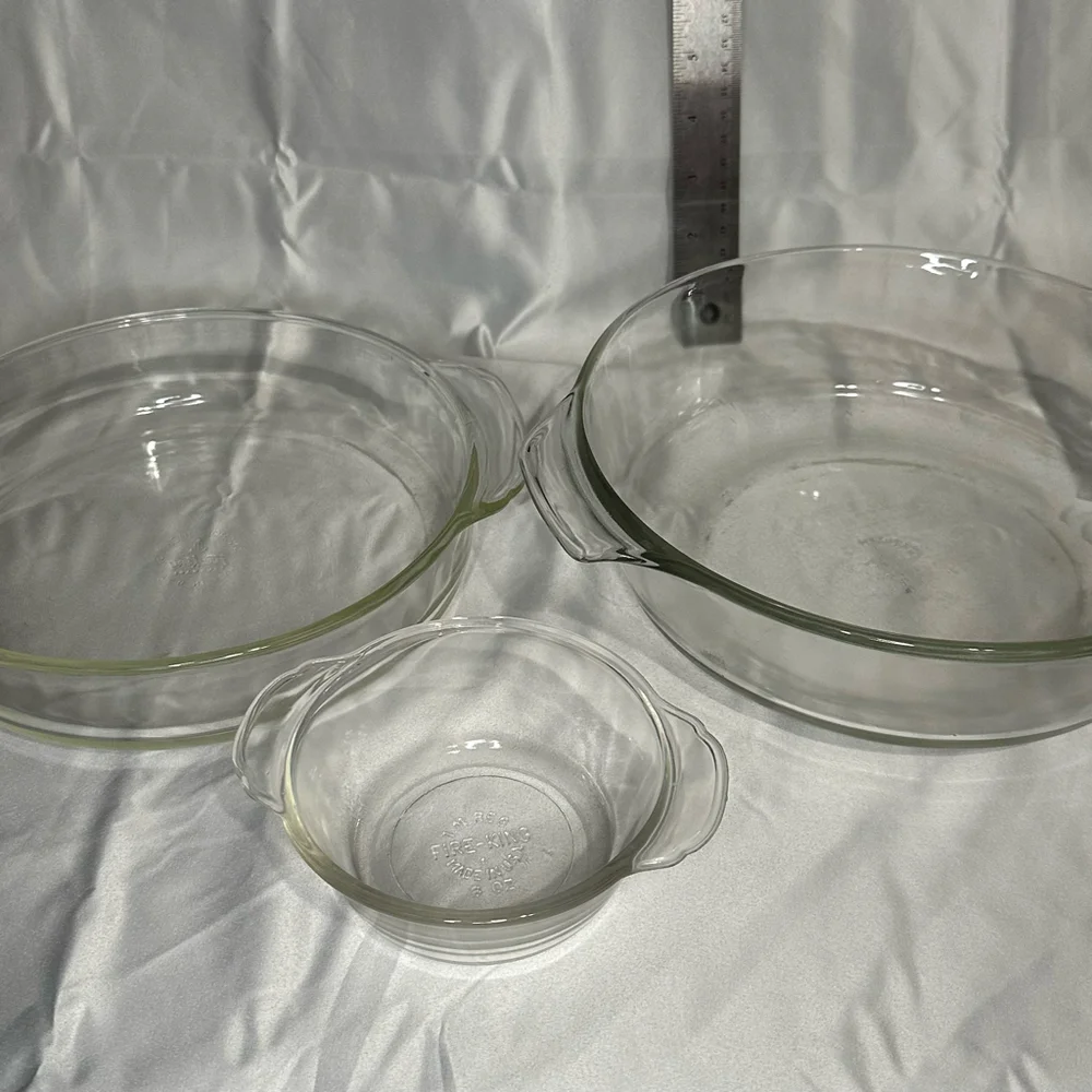 Vintage Fire King 8oz Custurd Dish + 2 Fire King Casserole Dishes
